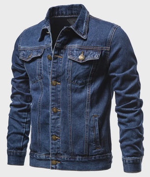 Herfst Denim Jas Heren - Vintage Motor Stijl Slim Fit Katoen Casual Zwart Blauw