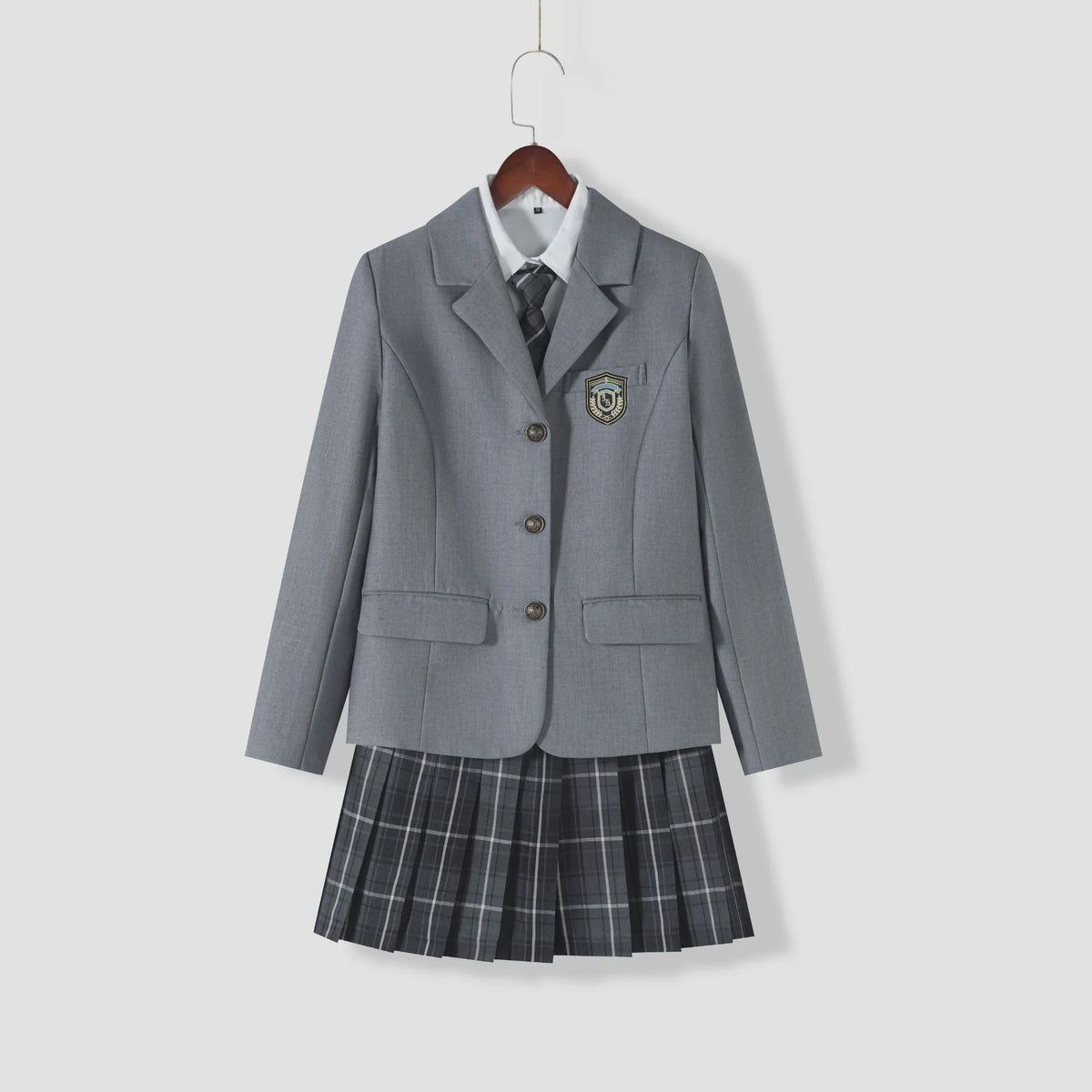 Japans JK Uniform Set: Preppy Blazer met Geruite Plooijurk - Schoolkleding Dames Herfst/Winter