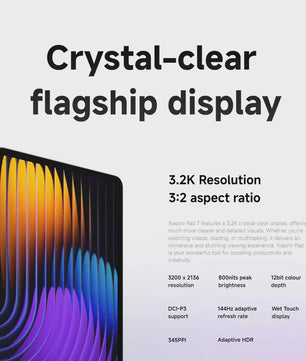 Xiaomi Pad 7 Tablet: Snapdragon 7+ Gen 3, 11.2" 3.2K 144Hz Display, 8850mAh Batterij
