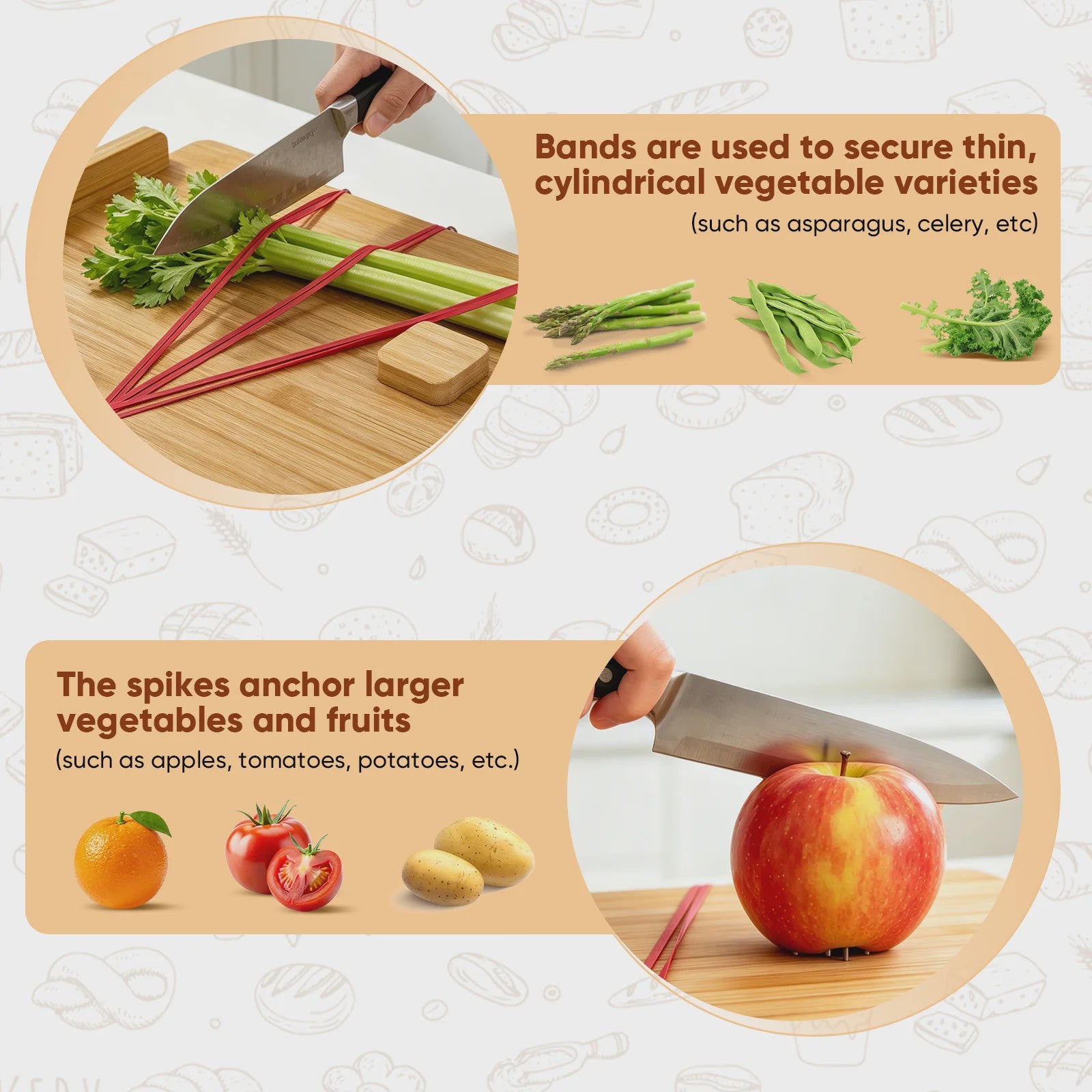Multifunctionele Bamboe Snijplank - Ideaal voor Vlees, Groenten & Fruit
