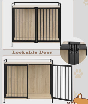 Stijlvolle Houten Hondenkennel met Afsluitbare Deur - 104x92x60cm