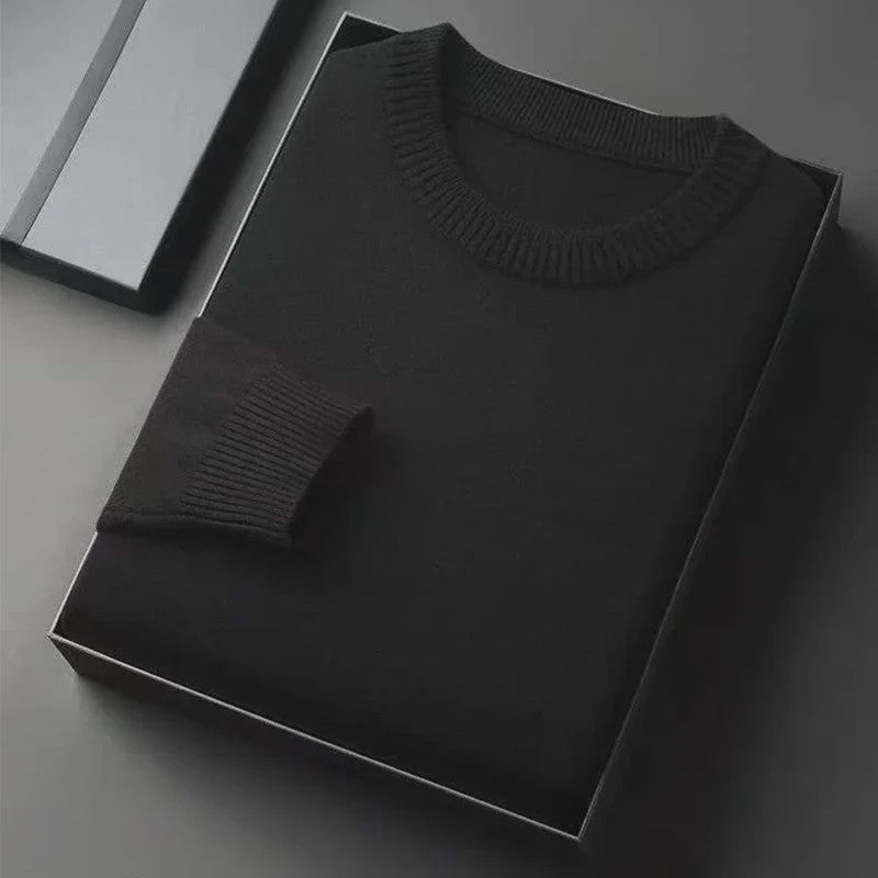 Heren Klassieke Gebreide Pullover Trui met Ronde Hals - Zacht & Lichtgewicht Casual Herentrui