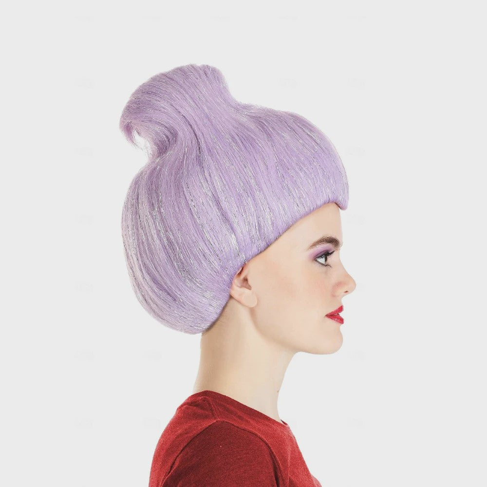 HAIRJOY Lila Sprookjesfee Pruik - Kort Synthetisch Haar met Glitters voor Carnaval & Cosplay