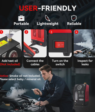 Professionele Rookmachine & Lekdetector voor Auto's - Ingebouwde Pomp, Drukmeter & Flowmeter