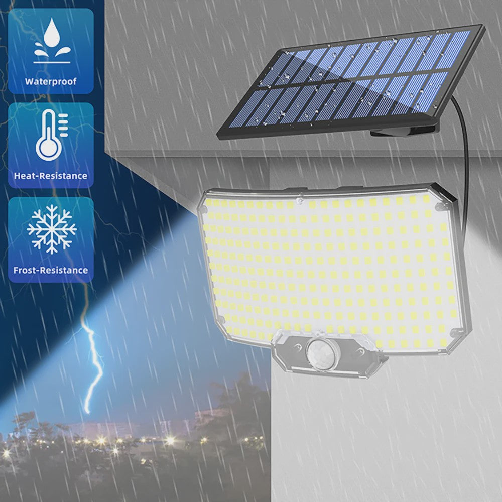 Krachtige Solar Buitenlamp met Bewegingssensor - 366 LED's, IP65 Waterdicht voor Tuin & Huis