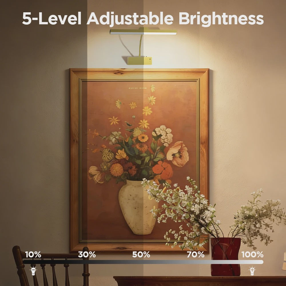 Gouden LED Wandlamp met Afstandsbediening - 3 Kleuren & Dimbaar