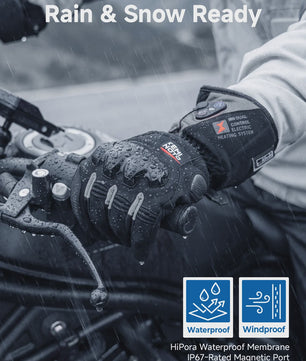 KEMIMOTO Verwarmde Motorhandschoenen - Waterdicht, Oplaadbaar & Warm voor de Winter