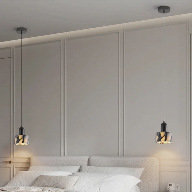 Luxe Marmeren Hanglamp - Verstelbare Snoer - Sfeervolle Verlichting voor Woonkamer & Slaapkamer
