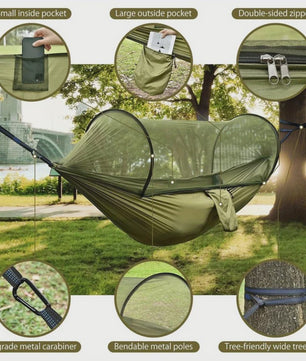 2-in-1 Camping Hangmat met Muggennet - Ultralicht Parachute Nylon