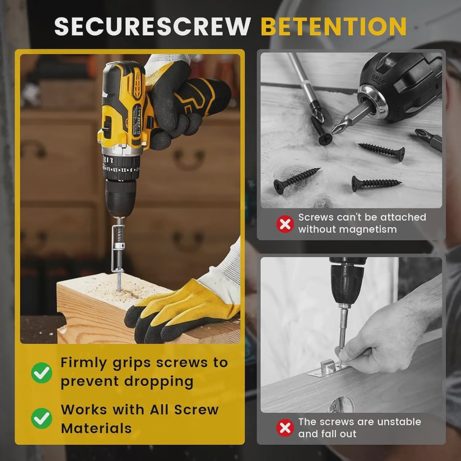2x Schroefhouder Bit - Universeel Anti-Drop Tool voor Schroevendraaier
