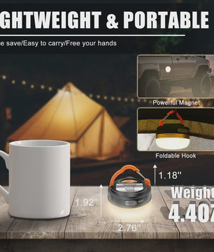 Krachtige 10W USB Oplaadbare Camping Lantaarn - Draagbare Tentlamp met 1200mAh Batterij