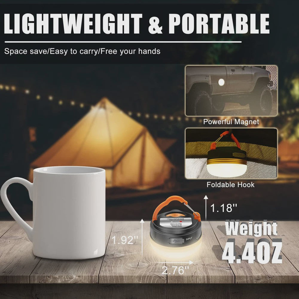 Krachtige 10W USB Oplaadbare Camping Lantaarn - Draagbare Tentlamp met 1200mAh Batterij