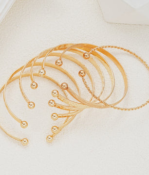 Set van 7 Gouden Punk Armbanden voor Dames - Streetwear & Goth Stijl
