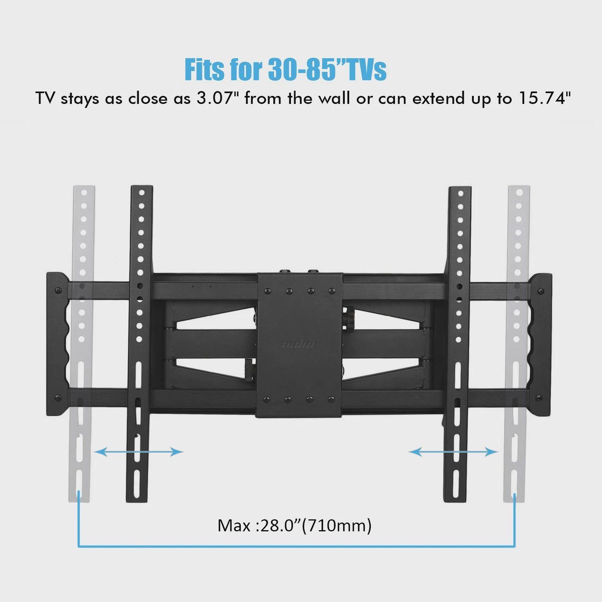 Volledig Verstelbare TV Muurbeugel met Dubbele Arm voor 32-85 Inch TV's