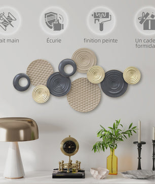 Moderne 3D Metaal Wanddecoratie Multi Disc - Wrought Iron Huisdecoratie