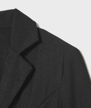 Elegante Zwarte Dames Blazer met Kantafwerking - Getailleerd V-hals Kantoorjasje