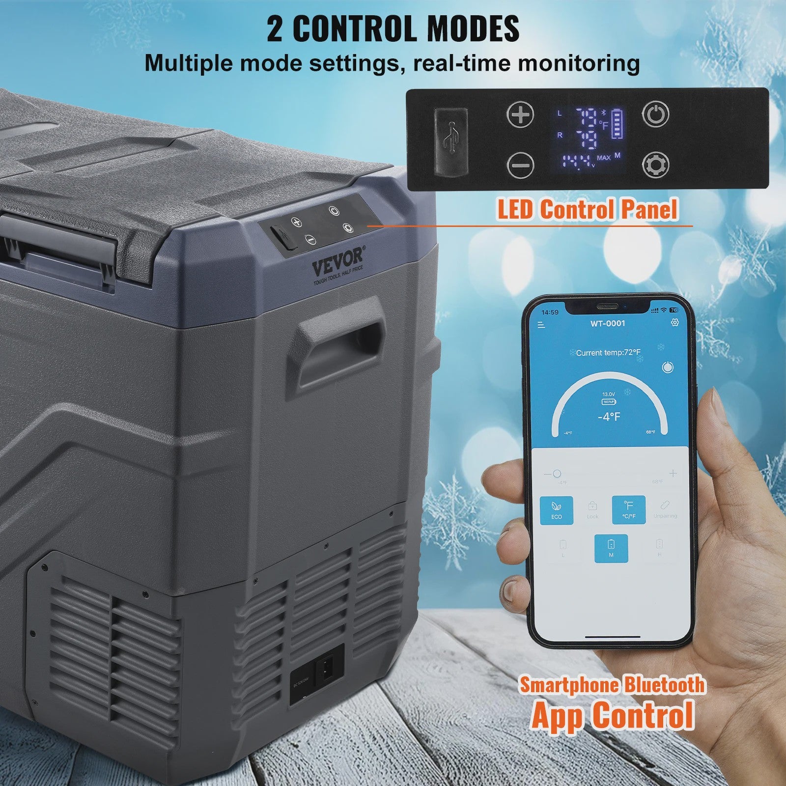 Draagbare Dubbel Zone Vriezer Koelkast met Compressor - 12/24V DC & AC