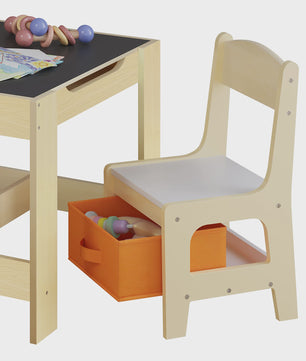 Houten Kinder Speeltafel met 2 Stoeltjes en Opbergruimte