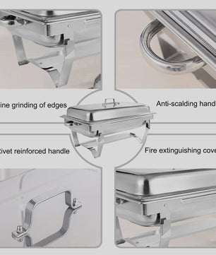 RVS Bain-Marie Set 8QT - Buffet Warmer voor Feesten, Catering & Bruiloften (2/4/6 Stuks)