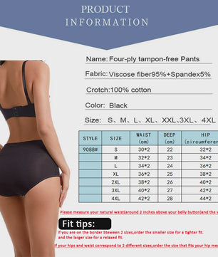 4-Laags Absorberende Lekvrije Menstruatiebroekjes voor Dames - Zwaar Bloedverlies & Postpartum