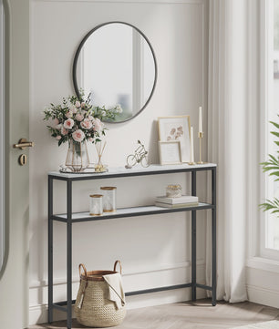 Smal Console Dressoir met 2 Etages - 80x20x100 cm - Industrieel Design