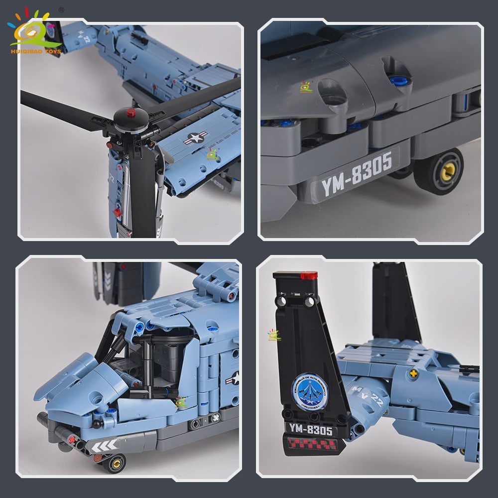 Bouwset V-22 Tiltrotor Vliegtuig & Helikopter - 1389 Stukjes Militair Model