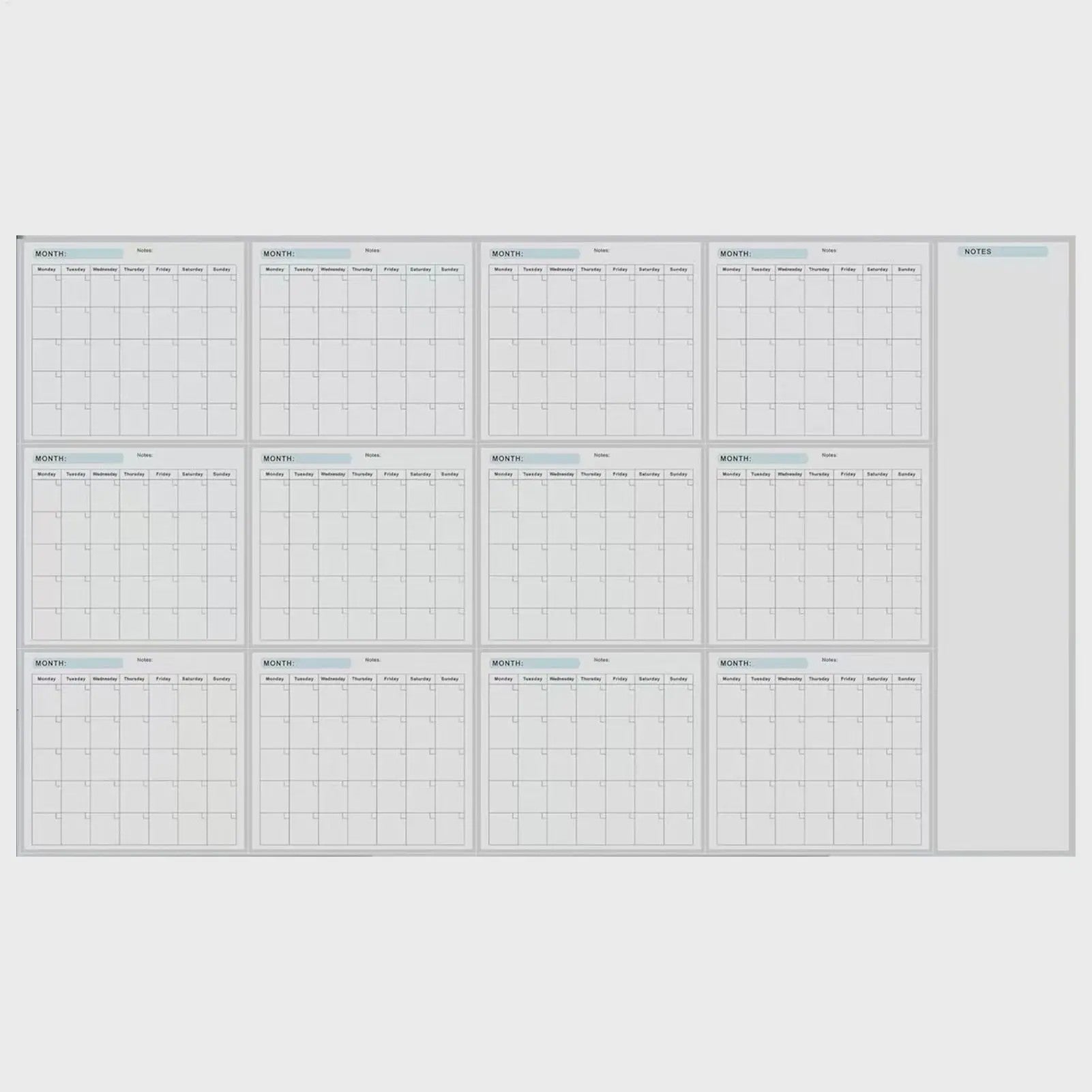 Grote Uitwisbare Jaarkalender Whiteboard Planner - 12 Maanden