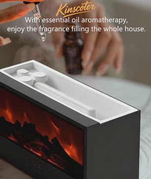 Sfeervolle Vuurhaard Aroma Diffuser Luchtbevochtiger met Kleurrijk Nachtlampje & Afstandsbediening
