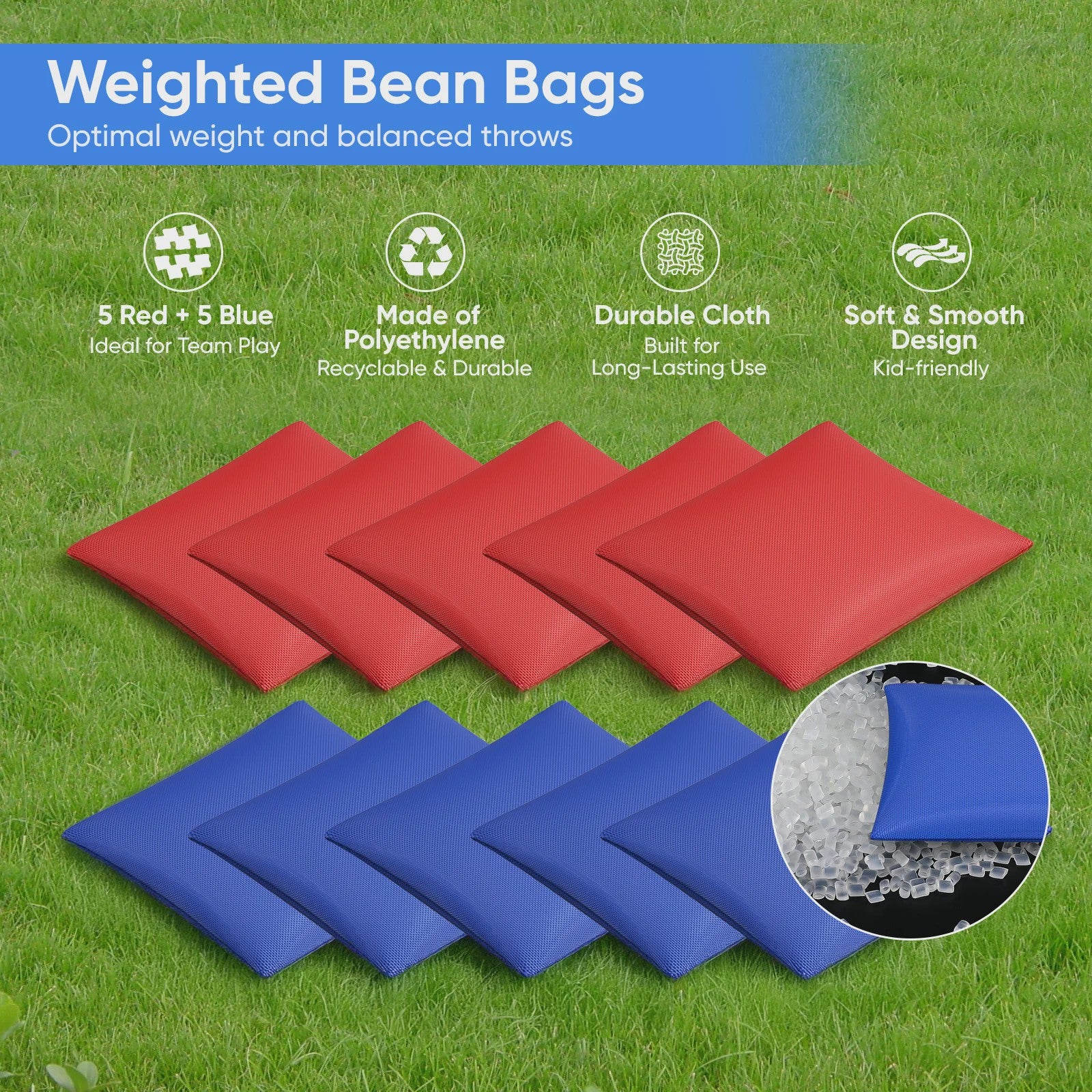 Draagbare Cornhole Toss Set - Outdoor Spel met 8 Bean Bags & Draagtas (3 x 2 Ft)