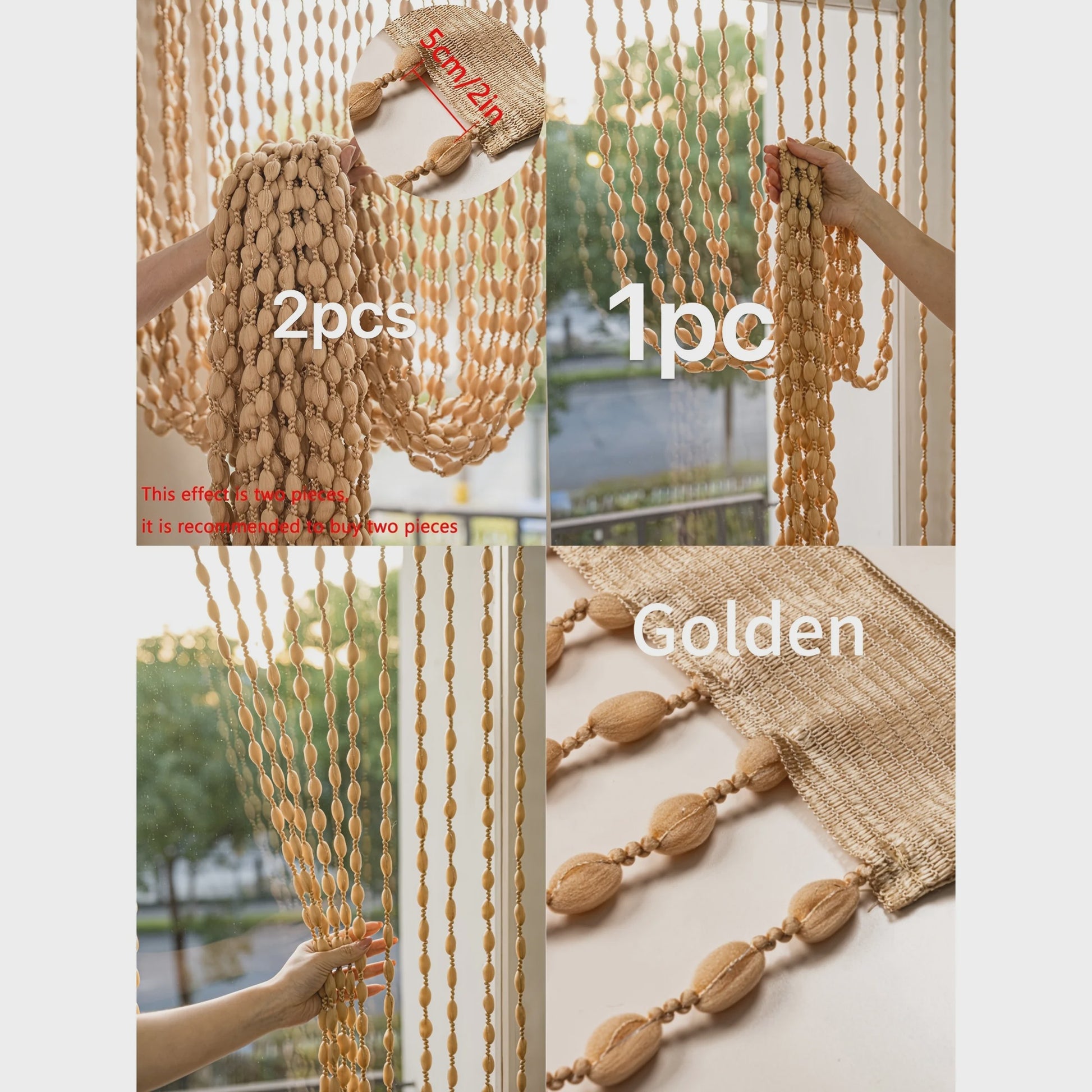 Decoratieve Kralen Gordijn met Kwastjes - Deurgordijn & Ruimteverdeler