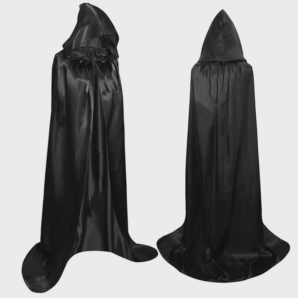 Unisex Zwarte Kapmantel - Halloween, Cosplay & Feestkostuum