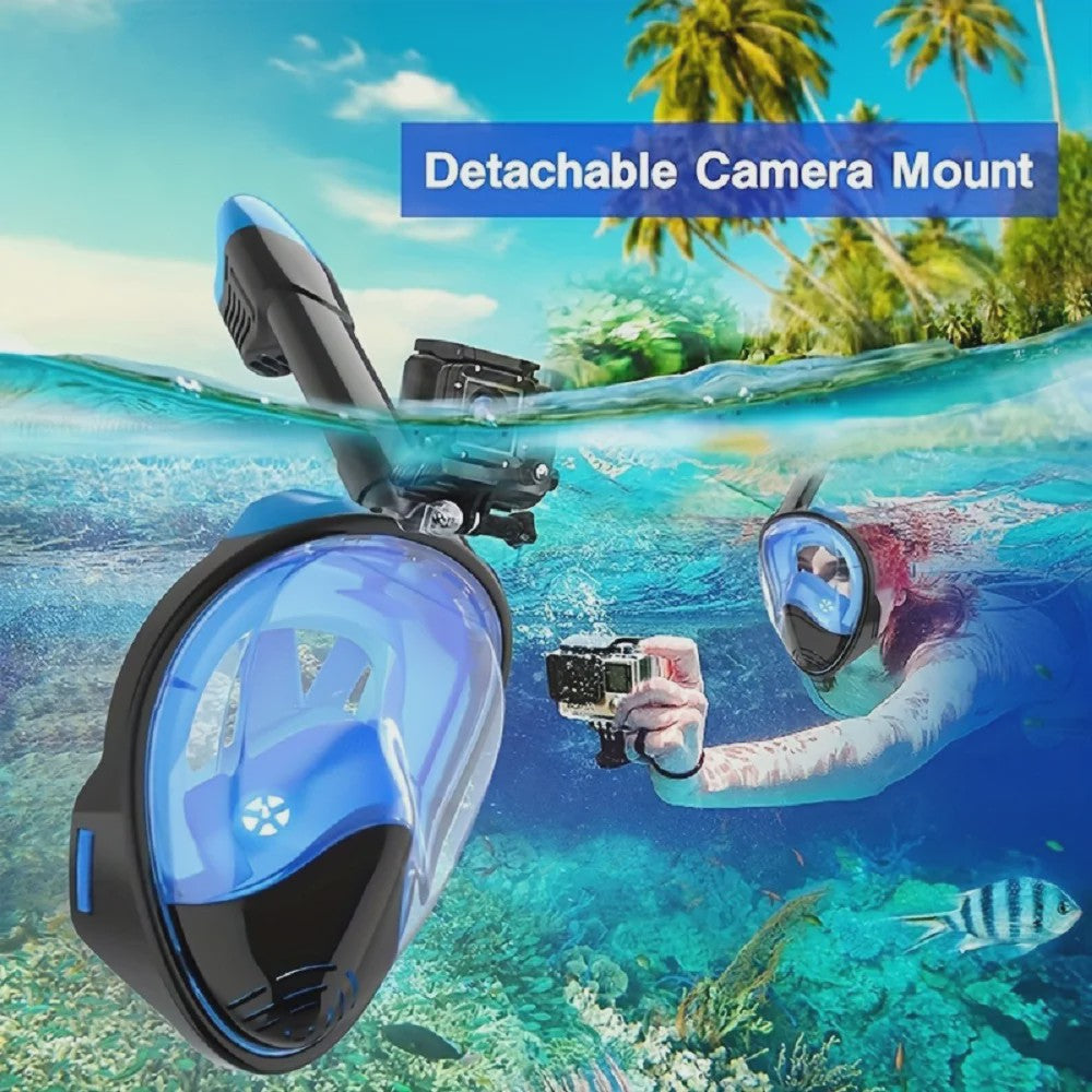 Full Face Snorkelmasker met Afneembare Camera Mount - Anti-condens & Anti-lek