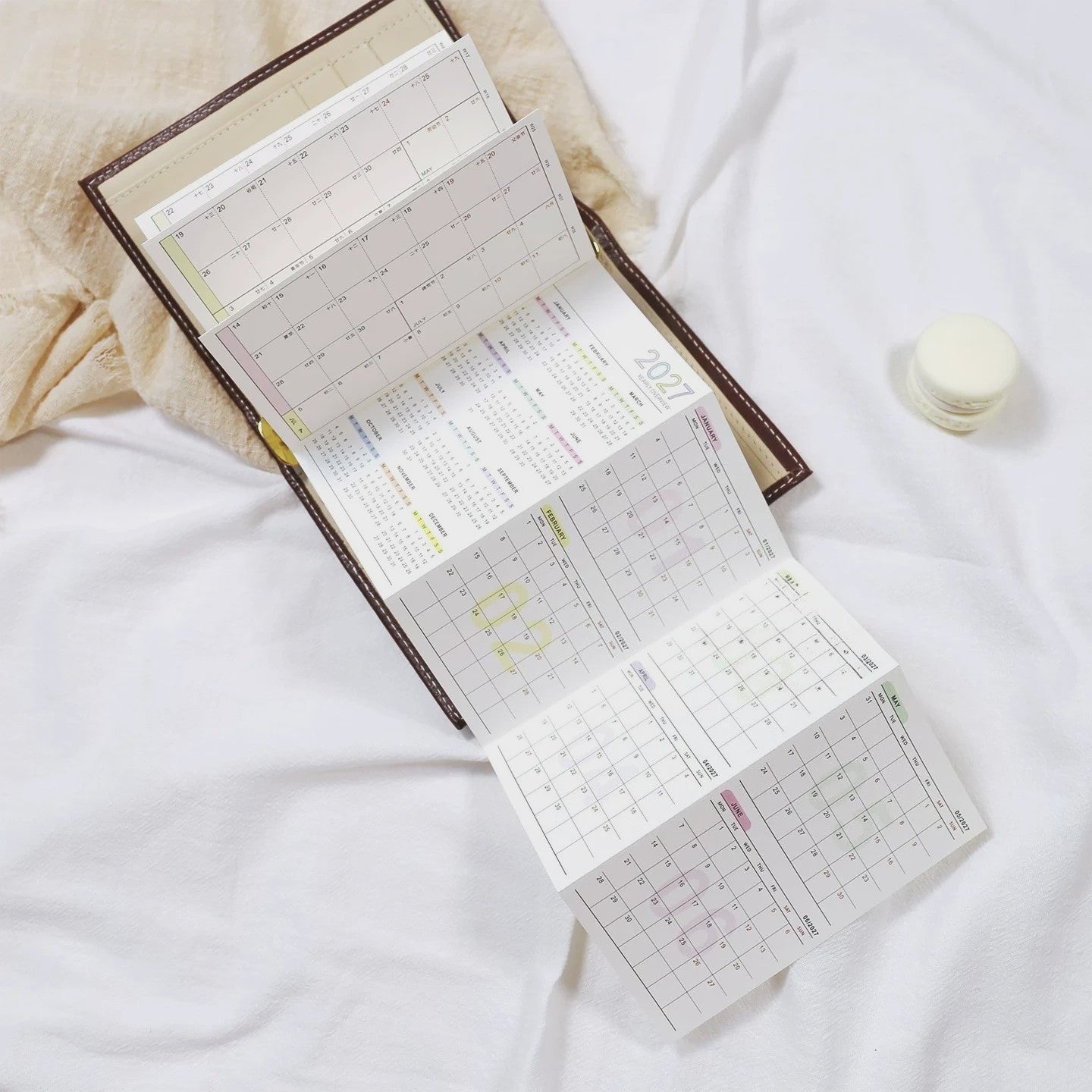 2027 Jaarkalender Navulling voor Planner | A6, A7, M5 | 4-Fold Ontwerp