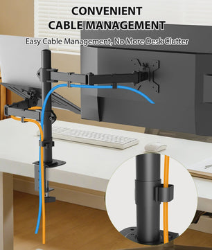 Dubbele Monitor & Laptop Arm - Verstelbaar Bureau Mount voor 13-27 Inch Schermen