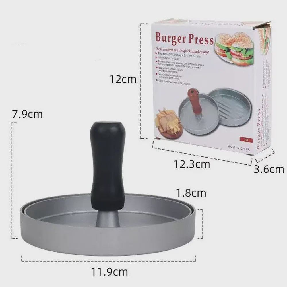 Aluminium Burgerpers voor Perfecte Hamburgers - Ideaal voor BBQ & Keuken