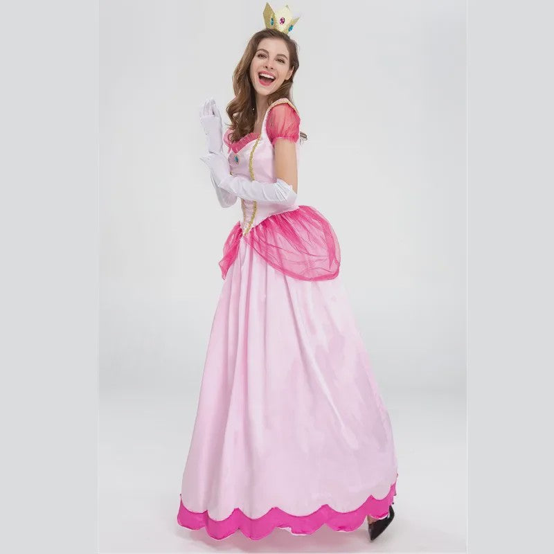 Prinsessenjurk Peach - Dameskostuum voor Feestjes, Carnaval & Cosplay