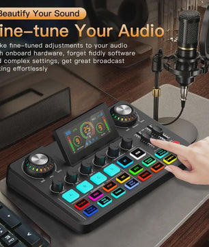 NXG Professionele 4-Kanaals Audio Mixer Soundcard met DSP & OTG - Live Streaming & Voice Changer