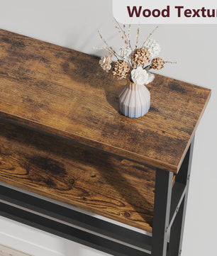 Moderne Smalle Console Tafel met Verstelbare Plank - 100x15cm