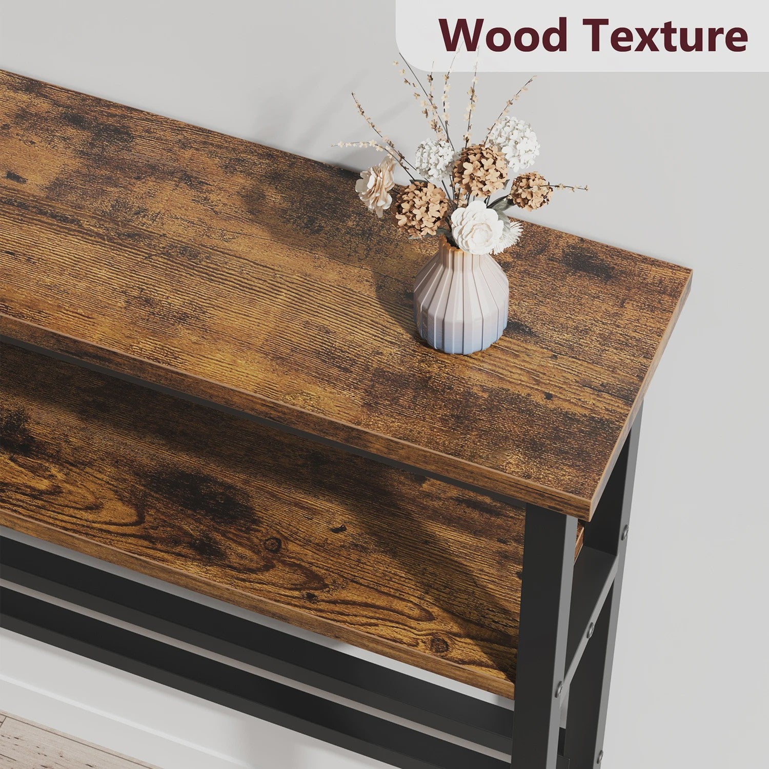 Moderne Smalle Console Tafel met Verstelbare Plank - 100x15cm