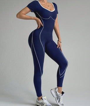 Naadloze Sport Jumpsuit Dames - Trendy Bodysuit voor Yoga, Fitness & Gym