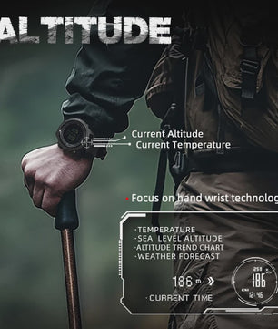 NORTH EDGE APACHE-46 Outdoor Heren Horloge - Altimeter, Barometer, Kompas, 50M Waterdicht
