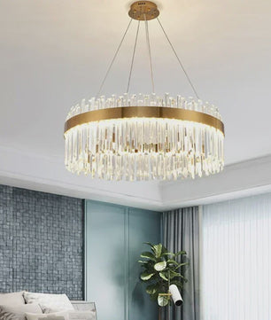 Moderne Kristallen Plafond Hanglamp Goud - Luxe Verlichting voor Woonkamer & Eettafel