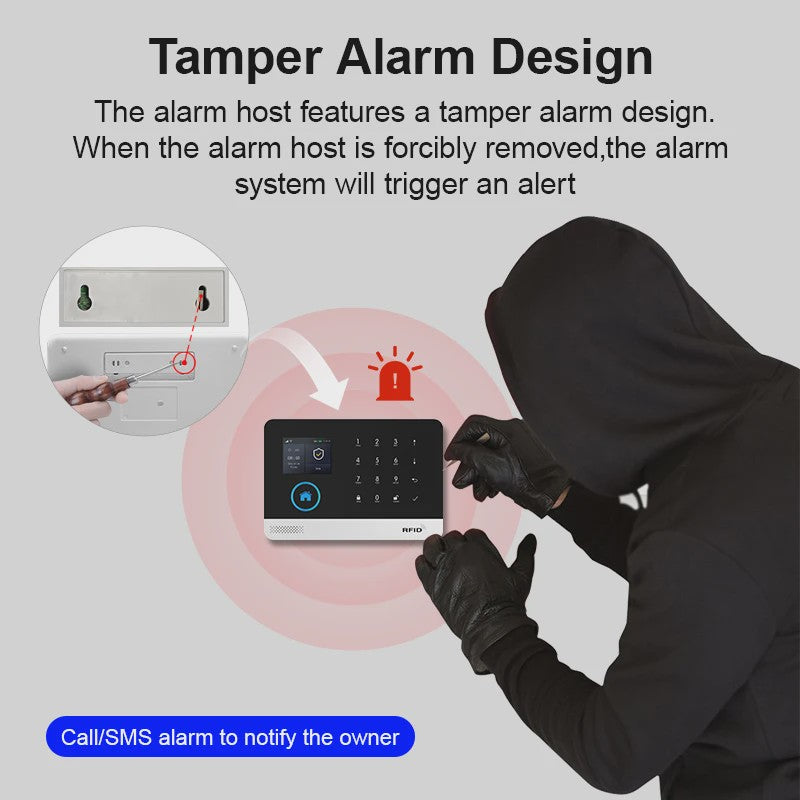 Slimme Draadloze Home Alarmset met WiFi & GSM - Tuya Smart Life App