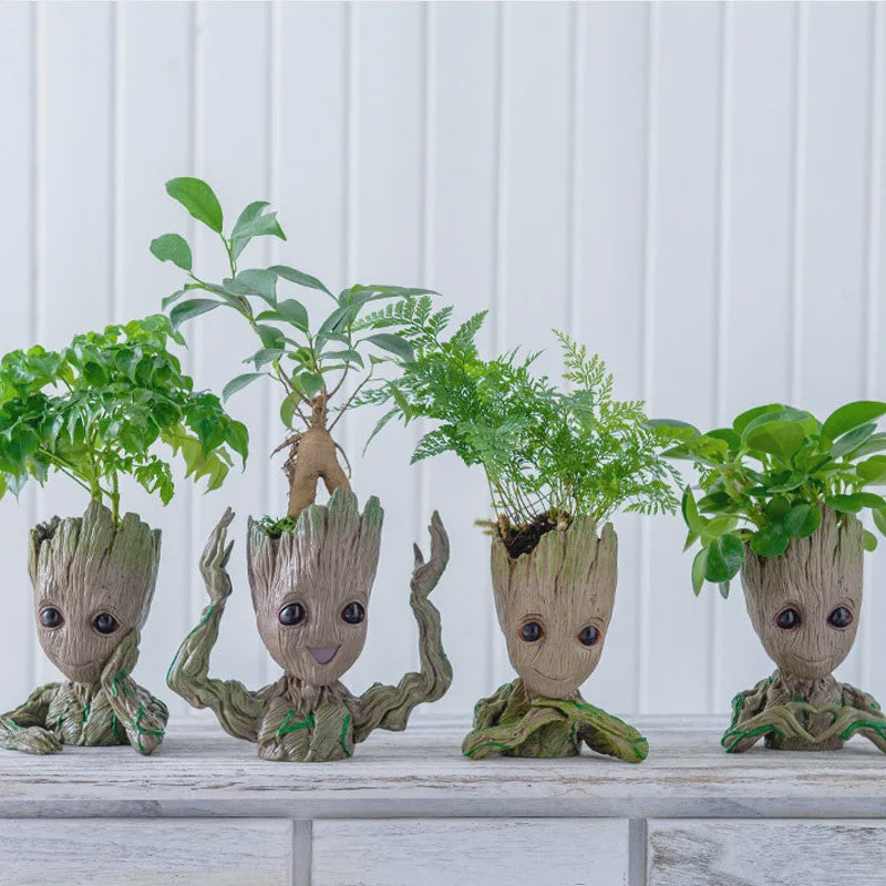 Groot Plantenpot & Decoratief Figuur - Leuke Woondecoratie