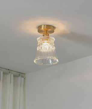 Koperkleurige Glazen Hanglamp - Stijlvolle LED Plafondlamp voor Woonkamer, Slaapkamer & Keuken