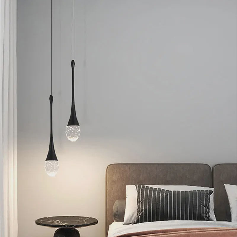 Moderne Druppel Kristal Hanglamp met Bubbel Effect - Sfeervolle Verlichting voor Keuken, Eettafel en Woonkamer