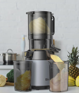 BioloMix Slow Juicer Cold Press met 130mm invoertrechter - Hoge sapopbrengst, BPA-vrij