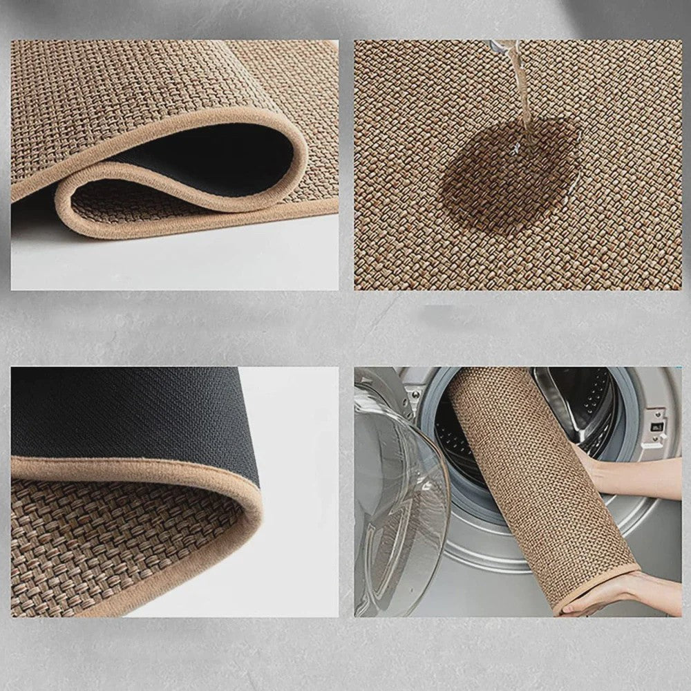 Wasbare Antislip Keuken Runner - Faux Sisal Keukenmat met Natuurrubber Anti-slip Onderkant
