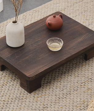 Houten Lage Tatami Tafel - Compact en Stijlvol voor Balkon, Woonkamer of Vensterbank