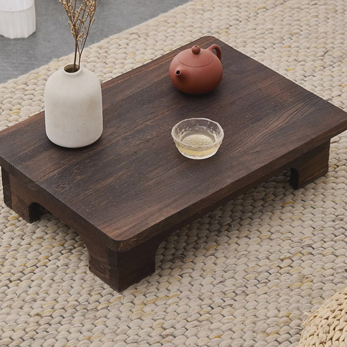 Houten Lage Tatami Tafel - Compact en Stijlvol voor Balkon, Woonkamer of Vensterbank